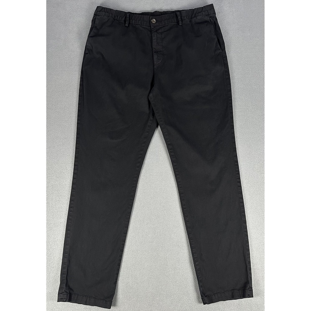 Bear Bottom Pants Mens XL Black Elastic Waist Chino Trousers Minimalist Lounge